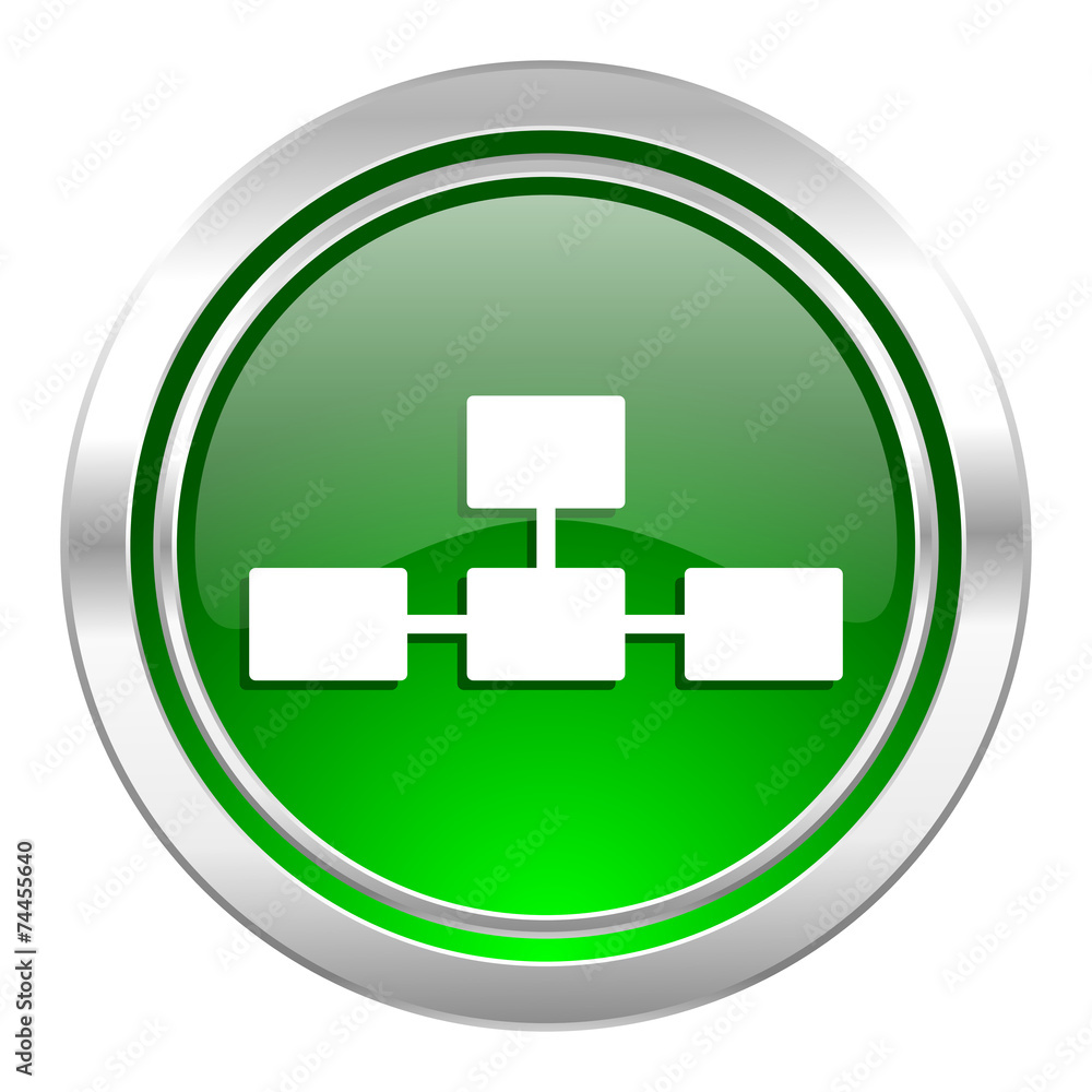 database icon, green button database icon, green button
