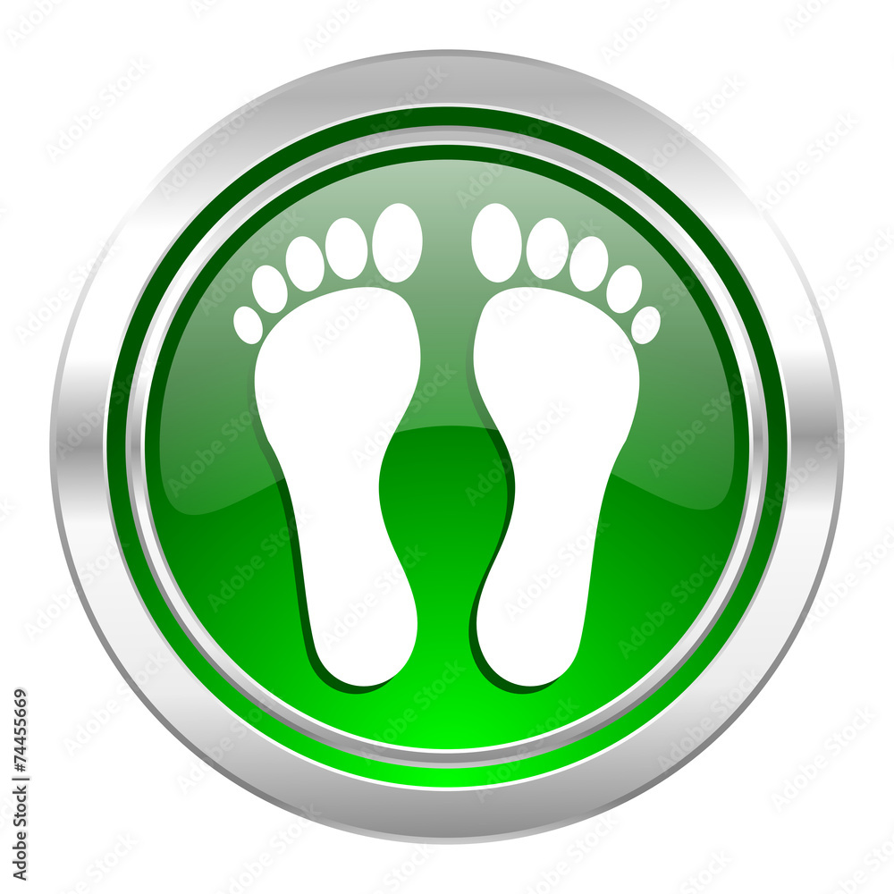 foot icon, green button foot icon, green button