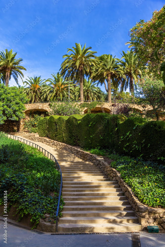 Inside the Park Guell - Barcelona, Spain