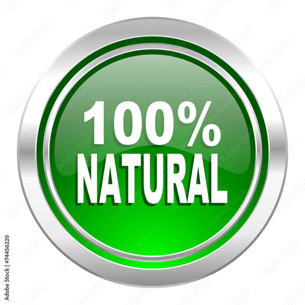 natural icon, green button, 100 percent natural sign natural icon, green button, 100 percent natural sign