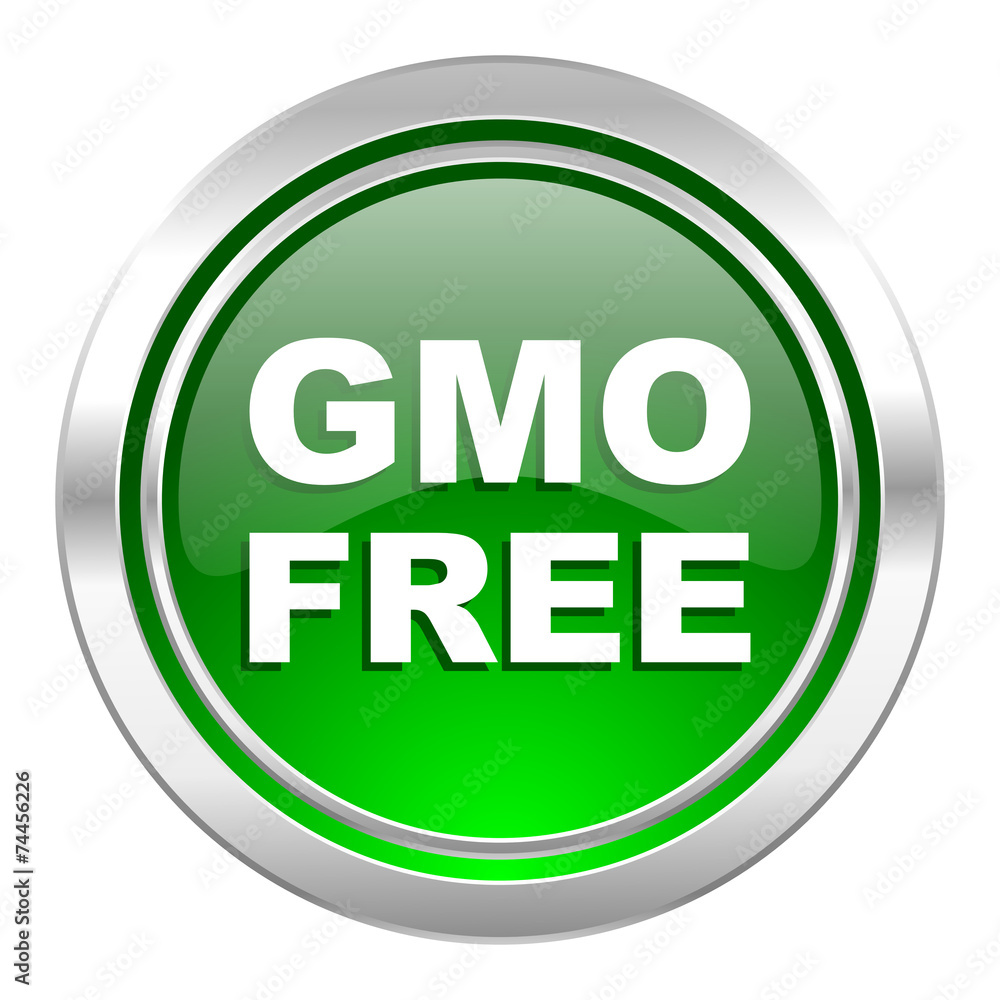 gmo free icon, green button, no gmo sign gmo free icon, green button, no gmo sign