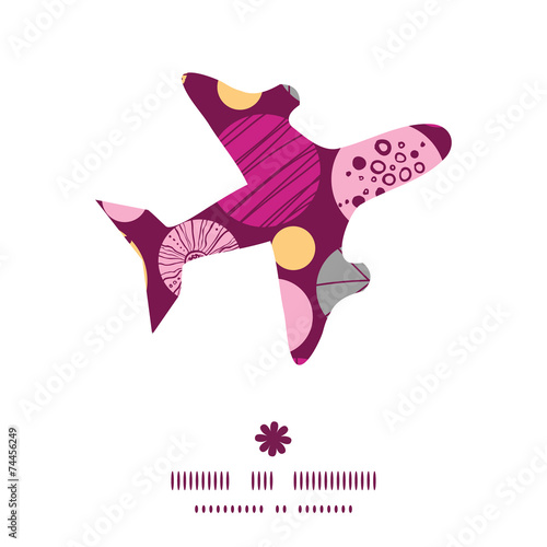 Vector abstract textured bubbles airplane silhouette pattern
