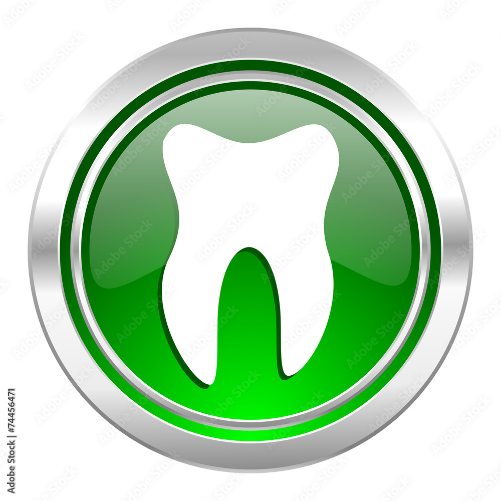 tooth icon, green button tooth icon, green button