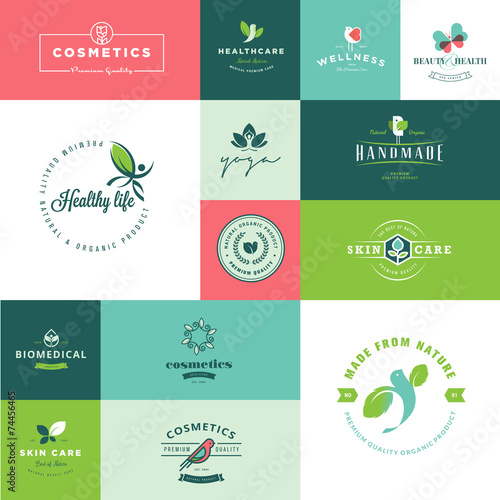 Set of modern flat design beauty and nature icons