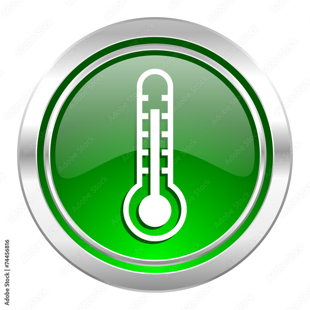 thermometer icon, green button, temperature sign thermometer icon, green button, temperature sign