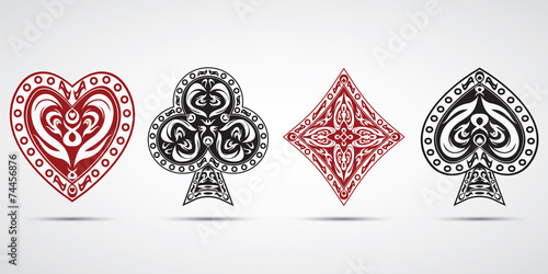 poker cards symbols grey background