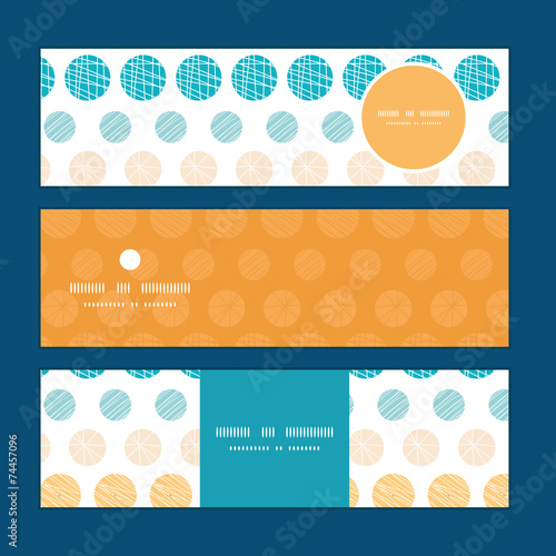 Vector texture circles stripes abstract horizontal banners set