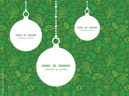 Vector ecology symbols Christmas ornaments silhouettes pattern