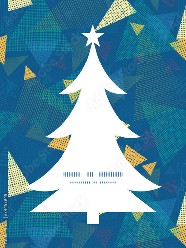 Vector abstract fabric triangles Christmas tree silhouette