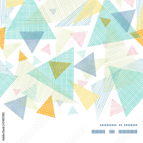 Vector abstract fabric triangles horizontal frame seamless