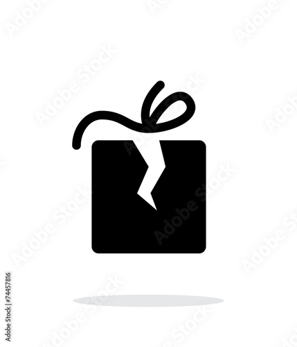 Damaged box icon on white background.