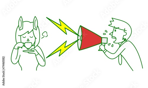 文句を言う男性と馬耳東風の女性