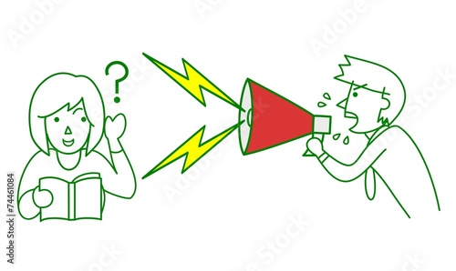 文句を言う男性と無視する女性