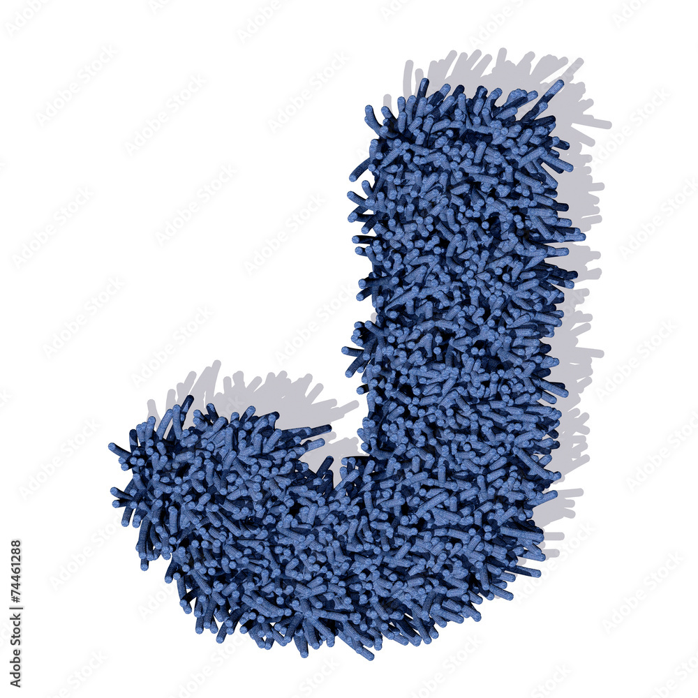 J lettera tappeto blu 3d, isolata su sfondo bianco J lettera tappeto blu 3d, isolata su sfondo bianco
