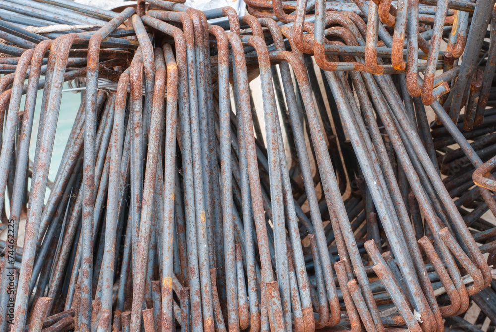 Steel bar on construction site Steel bar on construction site