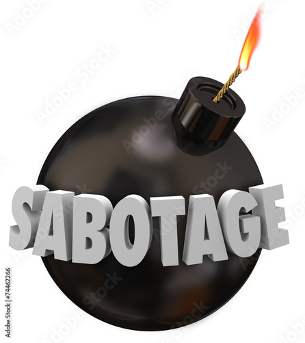 Fotografija Sabotage 3d Word Bomb Terrorism Undermine Disrupt Destruction