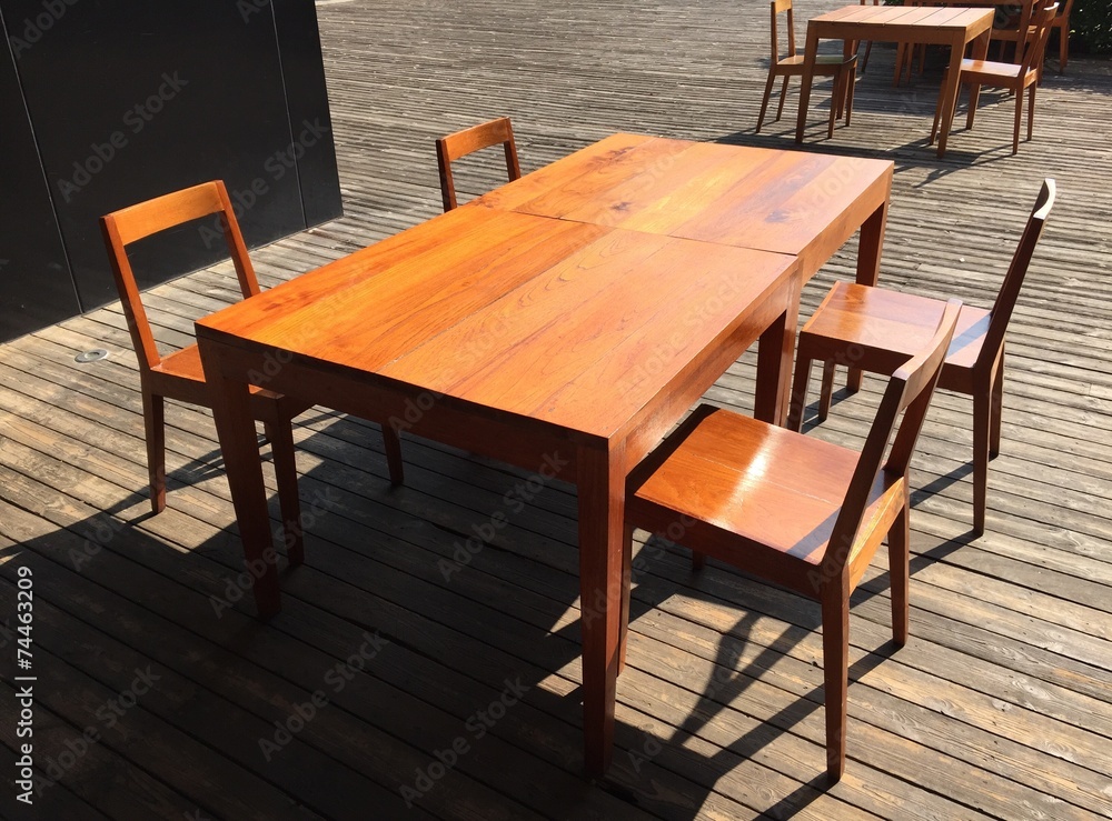 wooden dinning table outdoor