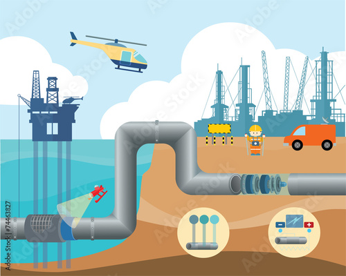 Foto fuel pipeline management infographic illustration