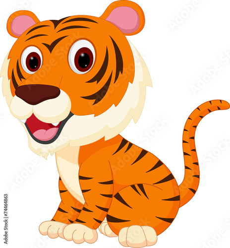 Fototapeta Naklejka Na Ścianę i Meble -  Cute tiger cartoon