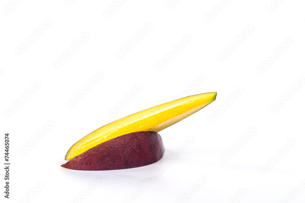 sliced mango isolated on white background sliced mango isolated on white background