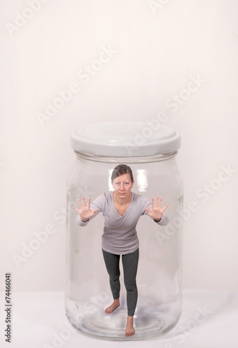 woman in glass