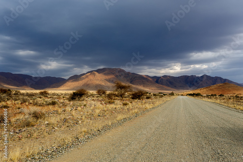 panorama of fantrastic Namibia moonscape landscape