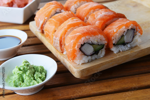 sushi with salmon