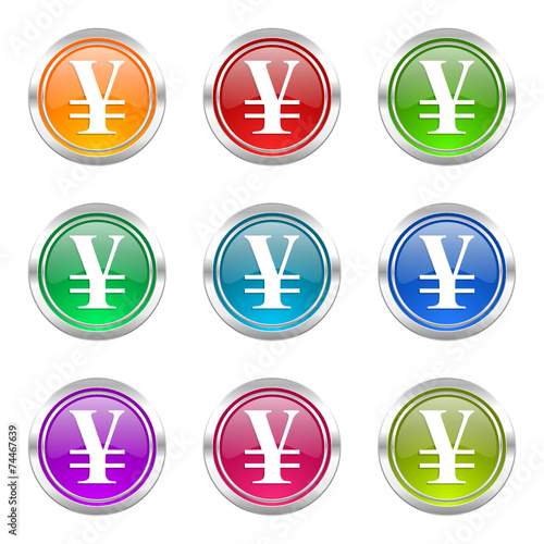 Free Download yen, japan colorful vector icons set - GFXLoad