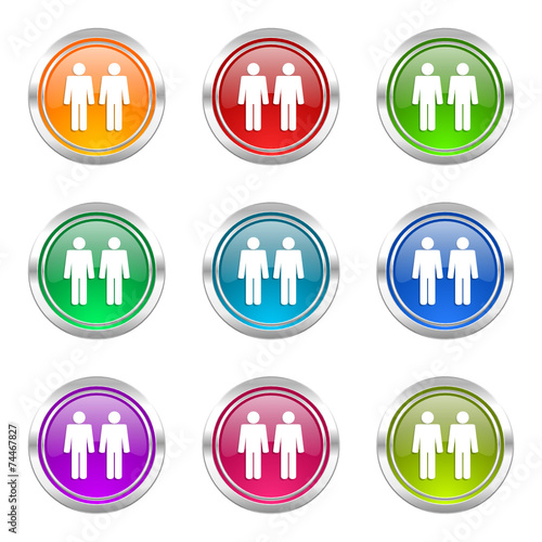 pair colorful vector icons set