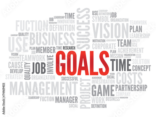 GOALS business concept in word tag cloud, vector background