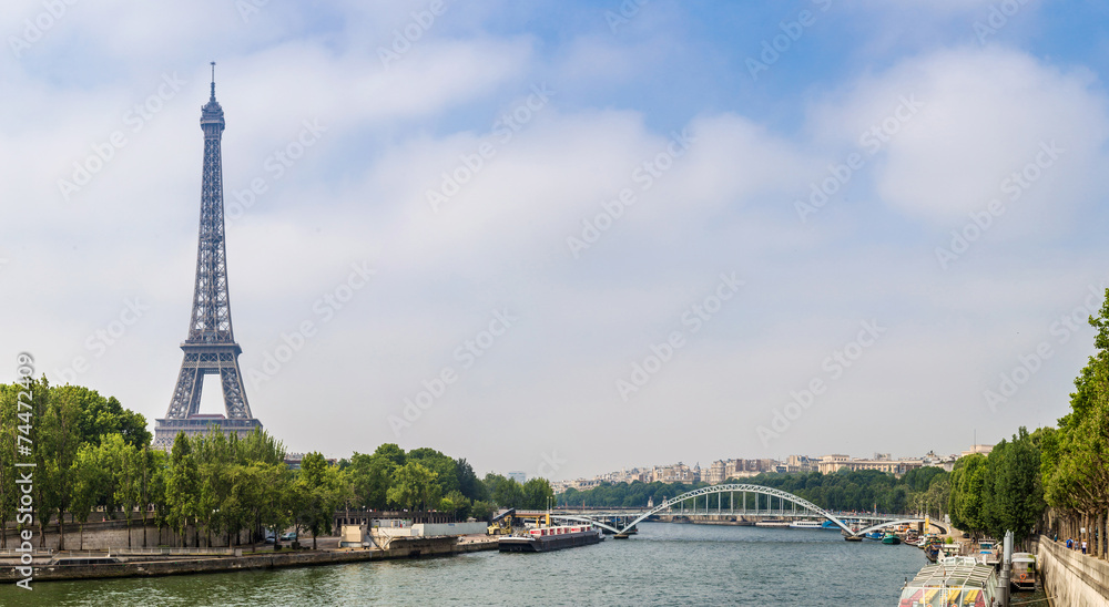 Seine in Paris and Eiffel tower