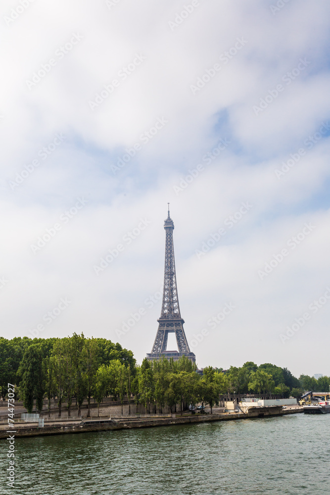 Seine in Paris and Eiffel tower