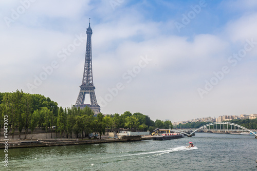 Seine in Paris and Eiffel tower