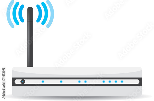 Wireless Wi-Fi router on white background