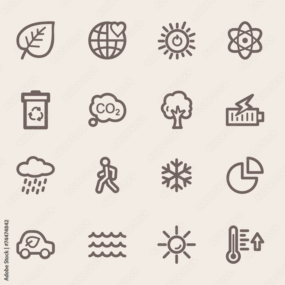 Green ecology web icons set