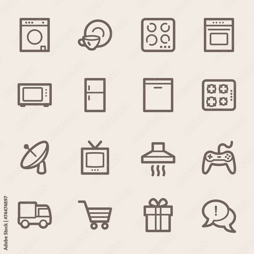 Home Appliance web icons set