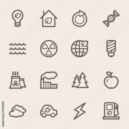 Green ecology web icons set