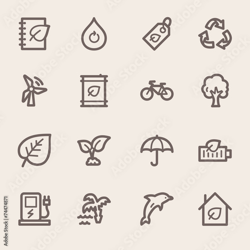 Green ecology web icons set