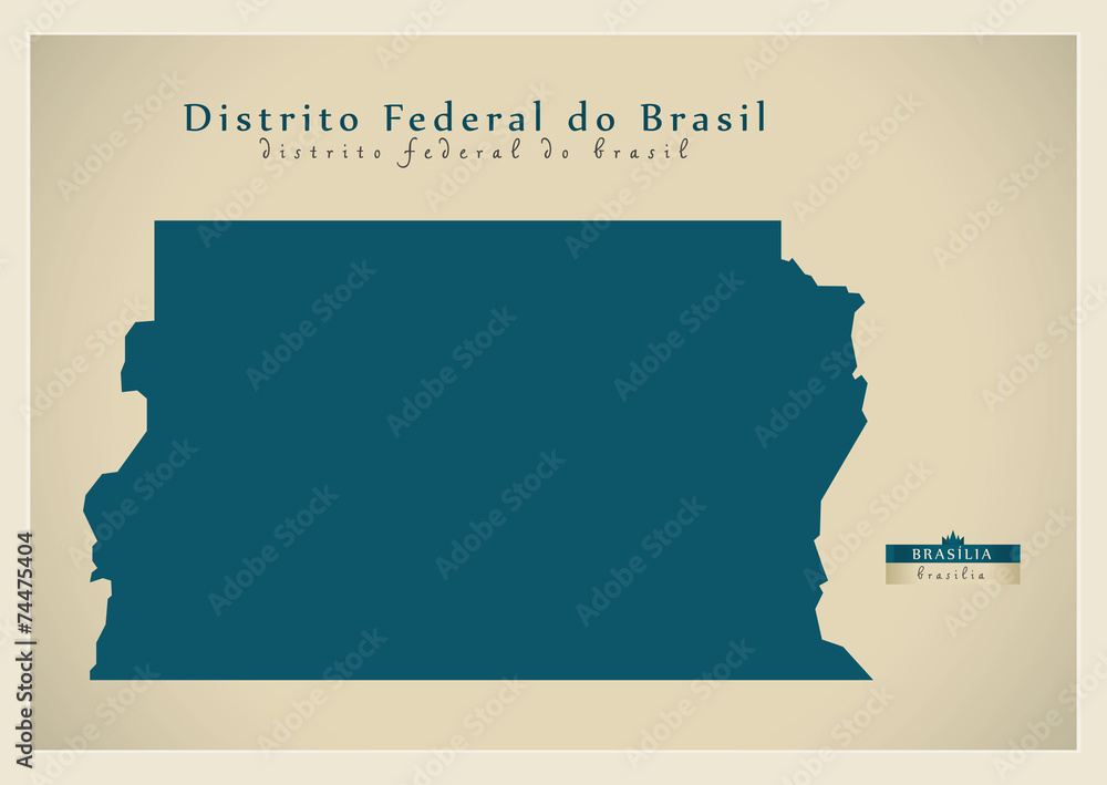 Modern Map - Distrito Federal do Brasil BR