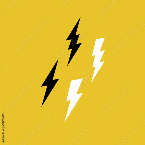 Lightning Bolt Icons on Yellow