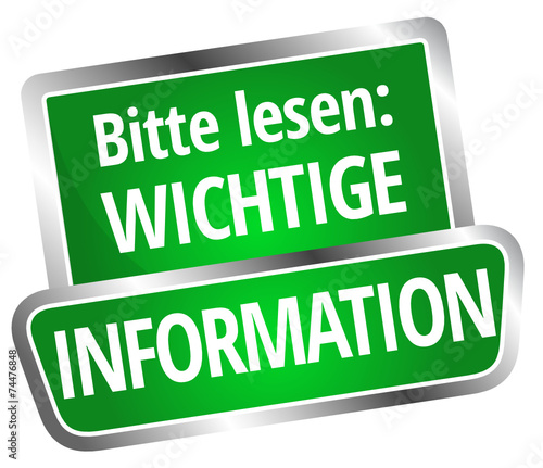 Bitte lesen: Wichtige Information