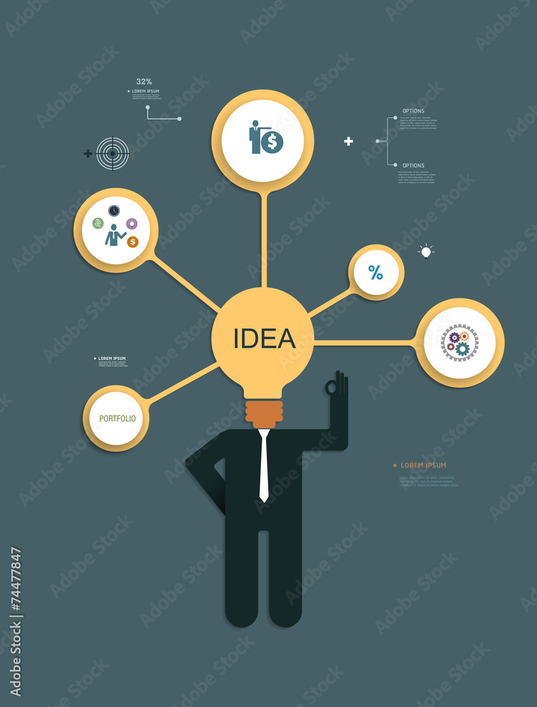 Infographics design template with Businessman Infographics design template with Businessman