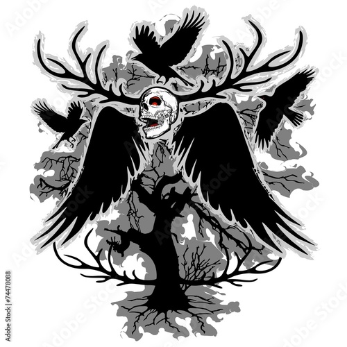 Nightmare Skull and Crows