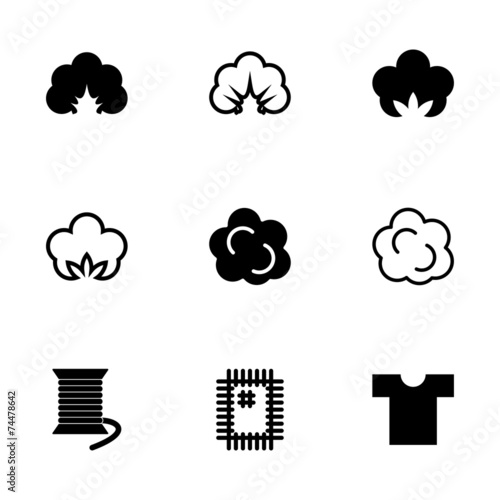 Vector cotton icon set