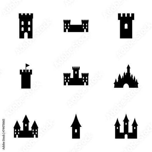 Vászonkép Vector castle icon set