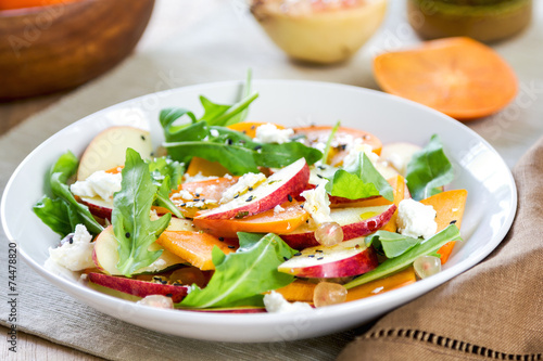 Apple with Persimmon and Feta salad