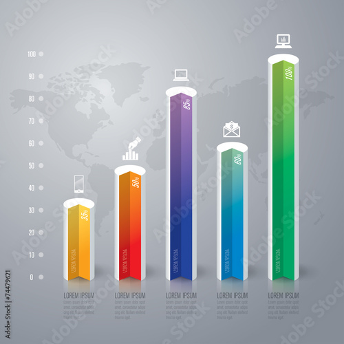 Abstract 3D digital illustration Infographic.