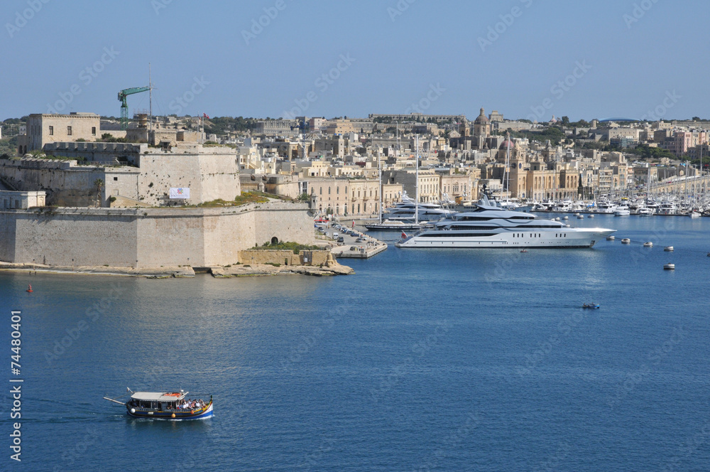 Malta, the picturesque bay of Valetta