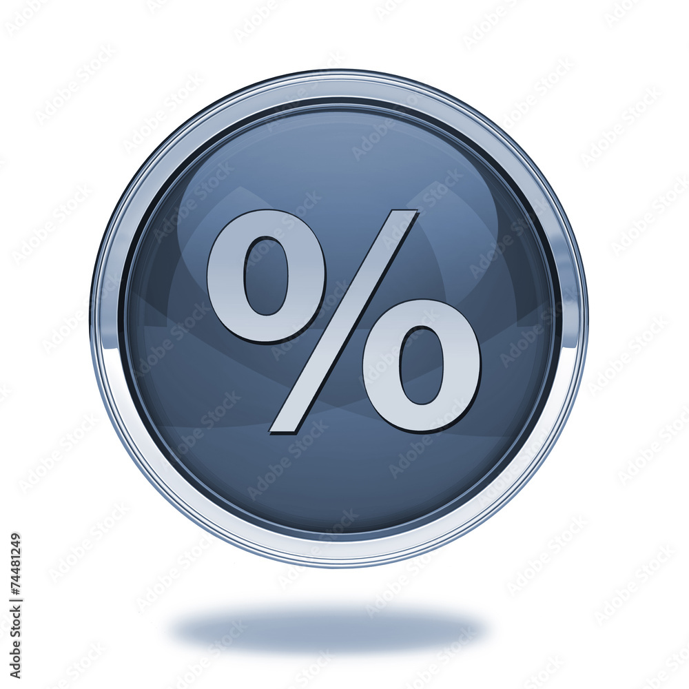 Percent pointer icon on white background Percent pointer icon on white background