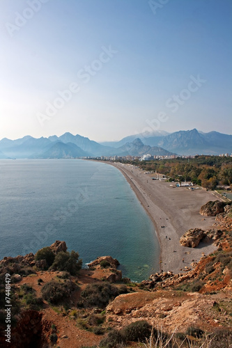 View of Antalya beach Turkey